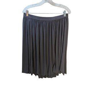 Ivanka Trump Womens Pleated Midi Skirt Black Elastic Waist Flowy Design Size S